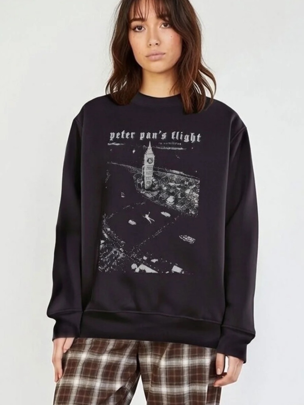 Park Hop Tees Midnight Over London black crewneck sweatshirt size S
